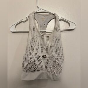 Alo yoga white cut out crop top